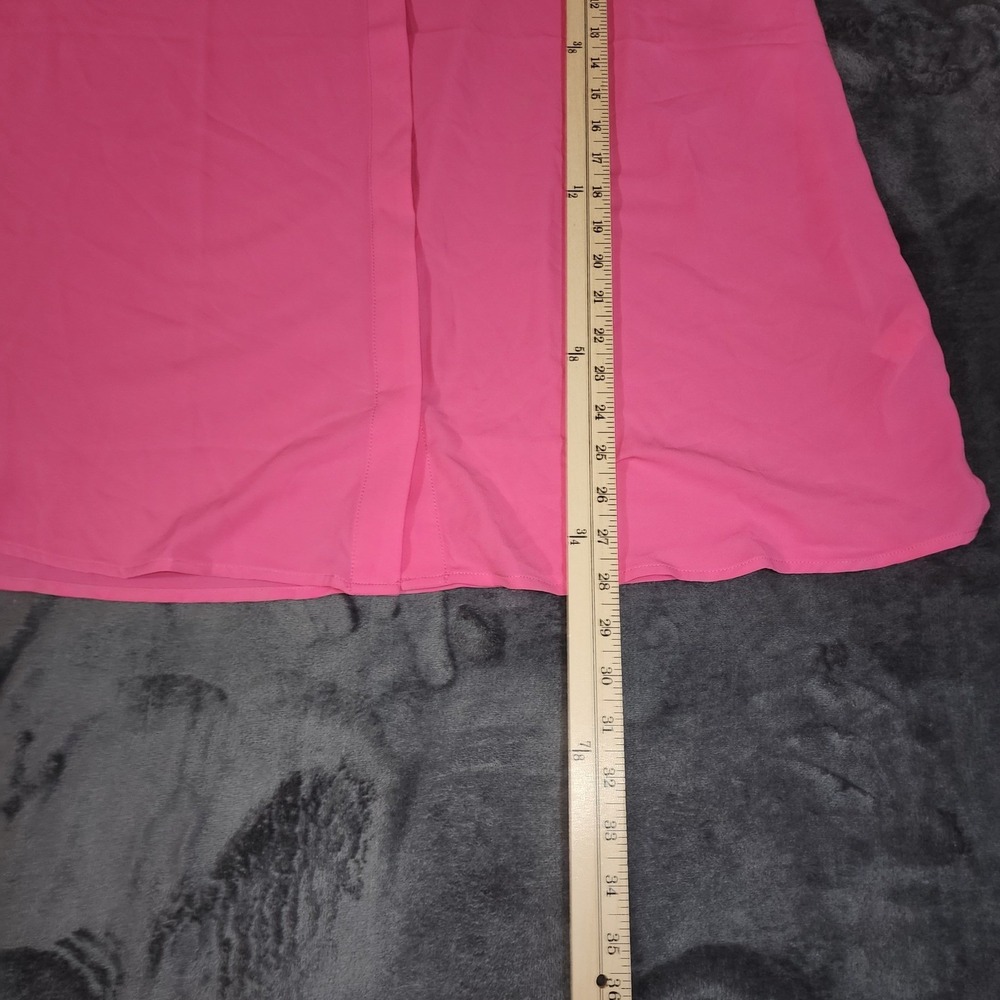 Eloquii Pink Sleeveless Split Neck Blouse Hidden Button Down Top Plus Size 16 - Picture 6 of 12